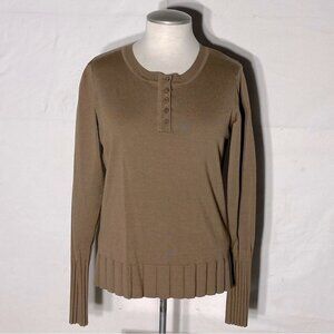 Vintage Carlisle Tan Brown Silk Cotton Blend Light Sweater M